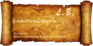 Ledofszky Bence névjegykártya
